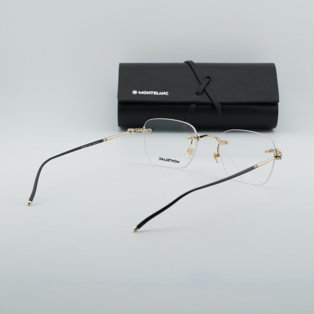 Montblanc MB0130O 002 Square Eyeglasses – Gold 53mm - Picture 4 of 9